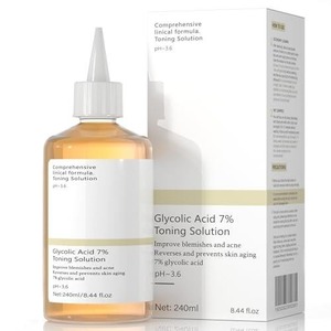 lot 10963 image: Glycolic Acid 7% Exfoliating Toning Solution  Pore Minimizing & Acne Control Facial Toner with Aloe Vera & Ginseng  240ml