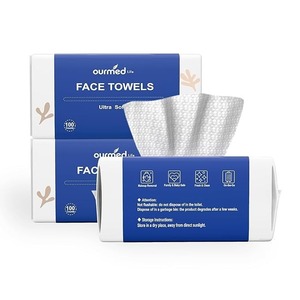 lot 10965 image: 200ct. Disposable Face Towels for Skincare  Ultra Soft Biodegradable Facial Towels  Lint-Free Makeup Removal & Gentle Exfoliating Cleansing Cloths