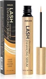 lot 10966 image: ZERUDR Eyelash Growth Serum  Lash & Brow Enhancing Peptide Serum with Vitamins & Ginseng for Fuller, Stronger Lashes
