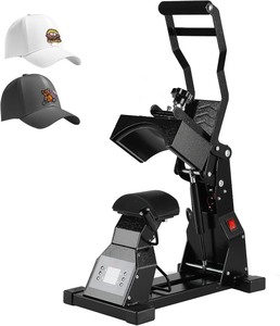 lot 3756 image: Hat Heat Press Machine for Caps with 2pcs Interchangeable Platens -Black