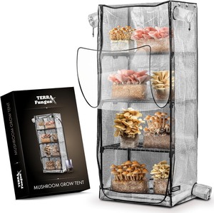 lot 3768 image: Mushroom Grow Tent, Martha Tent for Mushroom Growing kit, Small Greenhouse for Indoor, Mini Greenhouse Indoor, Mushroom Fruiting Chamber, Grow House that fit monotub, Grow Cabinet