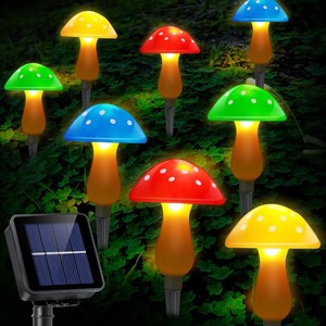 lot 3794 image: Solar Garden Decor Lights, Solar Powered Mushroom Outdoor Waterproof Long Lasting Mushrooms Stake Lightings with 8 Lights and 8 Modes for Yard Lawn Flowerbed Pathway Decoration (8 in 1)
