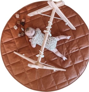 lot 3798 image:  Retail $119.99 Baby Padded Leather 47 Playmat  Indoor Outdoor  Floor Activity Pad for Babies,Toddlers, Infants  Timmy Time Mat Crawling Play Time  TerraIvory