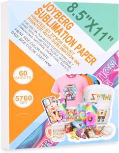 lot 11013 image: Sublimation Paper 8.5 x 11  60 Sheets  High Transfer Rate Heat Transfer Paper for Inkjet Printers