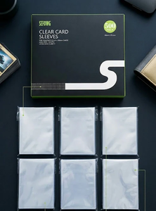 lot 11018 image: 500 Pack Trading Card Sleeves  Soft Clear Card Protectors 66 x 91mm  Acid-Free, Non-PVC Card Sleeves for Sports, Pokmon & MTG