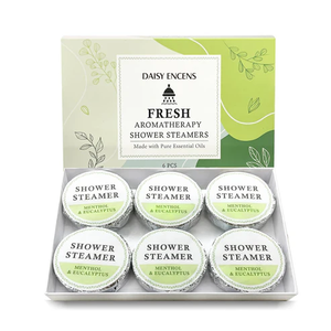 lot 11025 image: 6 Pack Aromatherapy Shower Steamers  Menthol & Eucalyptus Essential Oil Tablets for Relaxation & Spa Experience