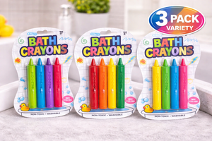lot 11027 image: 3 Pack Kids Bath Tub Crayons  Non-Toxic & Washable Bath Crayon Sets (12 Total Crayons)  Fun Creative Bath Toys