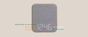 lot 2464 image: Wood Sound Sleep Alarm Table Clock Gray - Capello