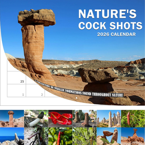 lot 2986 image: 2026 Natures Cock Shots Calendar, Funny Gag Gift for Birthdays, BachelorBachelorette Parties, Special Events or Hang on Your Wall as a Funny Conversation Piece