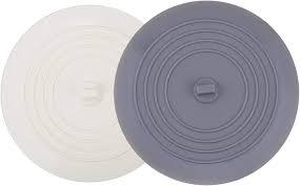 lot 2992 image: (2) Pack - 6 V-TOP Universal, High Suction Drain CoverStopper, Works with Almost Any Drain Type (White & Grey)
