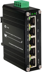 ** $80.00 RETAIL VALUE ** Mini Industrial 5 Port Gigabit PoE Switch - Hardened RJ45 10/100/1000Mbps 802.3at 30W/Port Ethernet Din Rail Mount PoE+ Unmanaged 10Gbps Switching Capacity