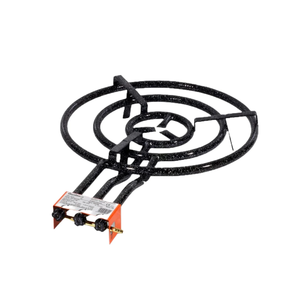 ** $200+ RETAIL VALUE ** 28 Inch Outdoor Paella Burner, Mat-Home MOD 700, 3 Independent Fire Rings for Total Heat Control, Durable Vitrified Enamel Coating (Cooking for 2 or 50 Guests)