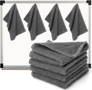 lot 3012 image: 4 Pcs-15 x 15 Reusable Microfiber, Magnetic Dry Erase Cleaning Cloths, Dry Erasers for White Boards, WashableReusable Dry Erasers (Grey)
