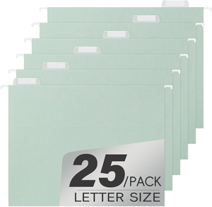 lot 3014 image: 25-Pack Letter Size Hanging File Folders, Designed for Home and Office Colored File Organization (Green)