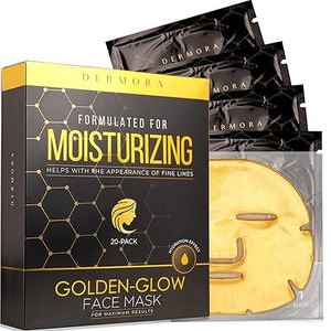 lot 22618 image: DERMORA Golden Glow Rejuvenating Facial Mask (20-Pack)