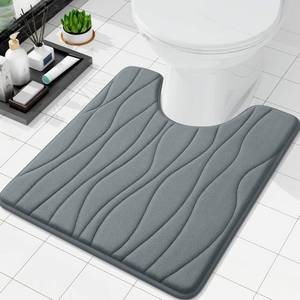 lot 22652 image: Buganda Memory Foam U-Shaped Toilet Rug (Grey)