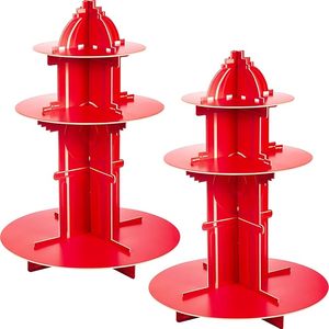 lot 22654 image: Fire Hydrant 3-Tier Cupcake Stand (2-Pack)