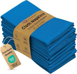 lot 22667 image: 12-Pack Blue Cloth Dinner Napkins (20x20 in)