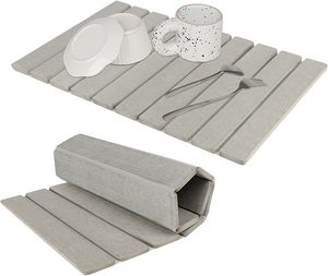 lot 22671 image: Large Diatomaceous Earth Stone Drying Mat (Warm Gray)