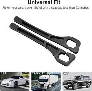 lot 22672 image: 2-Pack Universal Car Seat Gap Filler (Black)