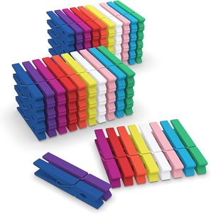 lot 22681 image: 100-Pack Large Colored Wooden Clothes Pins
