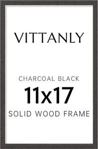 lot 22682 image: 11x17 Charcoal Black Solid Wood Picture Frame