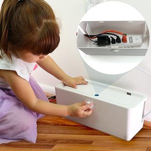 lot 9304 image: Baby-Proof Power Strip Cover Box with Dual-Lock Safety
