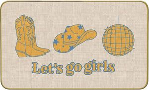 lot 9315 image: Lets Go Girls Funny Preppy Cowgirl Doormat (30 x 18)