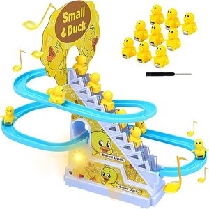 lot 9329 image: Electric Duck Climbing Stairs & Roller Coaster Toy Set