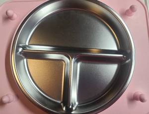 lot 9340 image: Classic Silicone Suction Plate  BPA-Free Non-Slip Design (Blush)