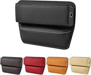 lot 9351 image: Universal Car Seat Gap Organizer  Premium Black Leather Gap Filler