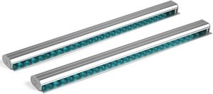 lot 9367 image: 2-Pack 16-Inch Aluminum Ticket Holders  Silver Wall-Mount Order Racks