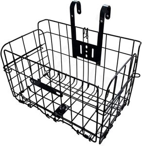 lot 9370 image: Folding Metal Wire Bicycle Basket  Front Handlebar Mounted with Carry Handles