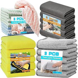 lot 9379 image: Premium Stainless Steel & Glass Cleaning Wipes - 10-Pack Reusable Microfiber Cloths