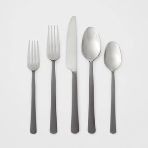 lot 3801 image: 20pc Hubbardston Flatware Set Black - Threshold