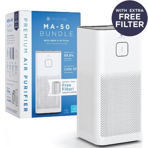 lot 3812 image: $324.99 Retail Medify Air MA-50 Value Pack White with 1 extra filter HEPA Air Purifier, 4 Settings, 1000-1200 sq. ft.