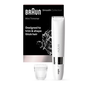 lot 3818 image: Braun Smooth Skin Womens Mini Hair Trimmer - BS1000 Battery-Powered, Facial & Body Use, All Hair & Skin Types