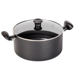 lot 3826 image: T-Fal Simply Cook 8.5qt Nonstick Wide Stock Pot with Lid Black