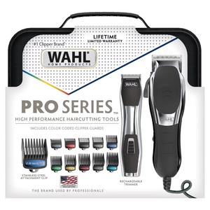 lot 3846 image: Wahl Pro Series High Performance Corded Electric Haircutting Kit with Cordless Rechargeable Beard Trimmer