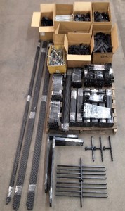 lot 8367 image: Huge Commercial Twin Slot Shelving Hardware Lot - Rails, Brackets & Supports