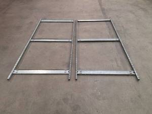 lot 8399 image: Industrial Steel Shelving Frames - 2 Frames, 83 in L x 37 in W