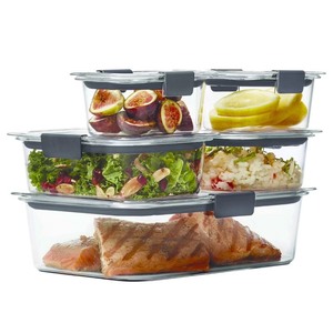 lot 2502 image: Rubbermaid 10pc Brilliance Leak Proof Food Storage Containers with Airtight Microwave & Freezer Safe