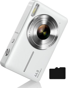 lot 2520 image: Camkory Digital Camera for KidsTeens and Starters, FHD 1080P Point and Shoot Camera with 32GB Card 16X Zoom Anti Shake, Gift for Boys Girls Kids, White