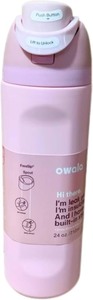 Double-Drink Insulated Water Bottle, 304 Stainless Steel, 32oz/24oz, Bouncing Lid, with Handle, Sports and Travel, Multiple Colors (pink 24oz)