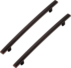 10 Pack Cabinet Handles 6.25" Hole Center - Curved Cabinet Pulls Oil Rubbed Bronze Drawer Pulls for Kitchen Cupboard Solid Hardware for Dresser Drawer Arch Hardware