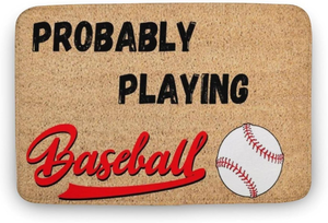 lot 3055 image: 16 x 24 Multi-purpose Doormat - IndoorOutdoor Rug, Easy Clean, Stylish Design Probably Playing Baseball