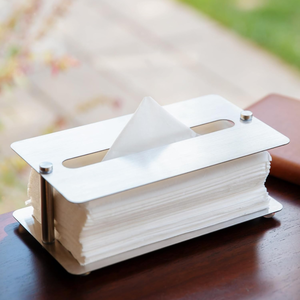 lot 3059 image: Modern Stainless Steel Tissue Box Cover - Dual Finish, Heavy Duty, Sleek Design