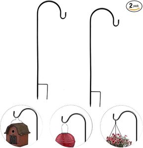 lot 22700 image: 35 Black Shepherd Hook 2-Pack - Versatile Outdoor Garden Stakes