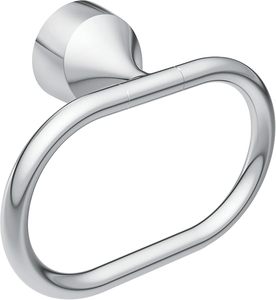 lot 22723 image: Moen Idora Chrome Hand Towel Ring - Single Post Bathroom Holder (MY3786CH)