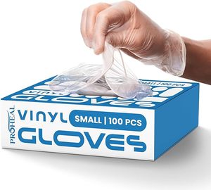 lot 22738 image: ProHeal Clear Vinyl Disposable Gloves - Food Safe & Latex-Free (100-Pack)